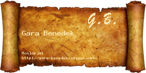 Gara Benedek névjegykártya